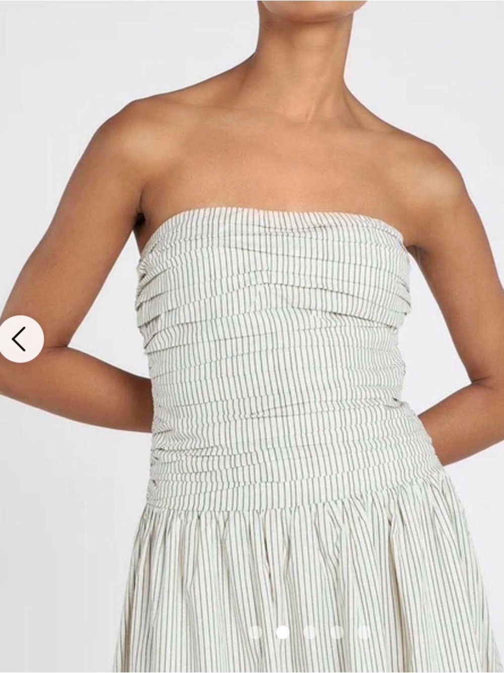DISSH Ayla Cream Stripe Strapless Midi Dress US 6 NWT - Picture 2 of 8
